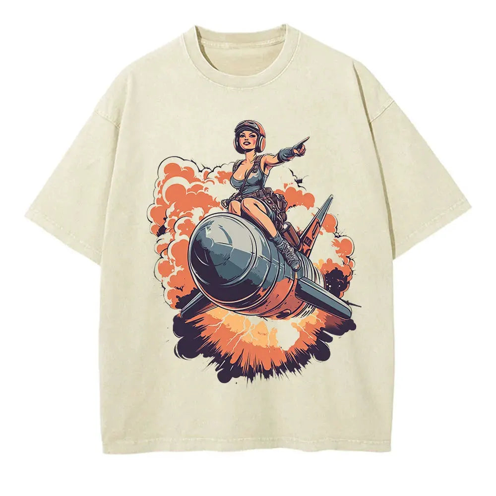 Beer Bottle Bomb Anime Oversized Graphic Tee by Vimost Shop