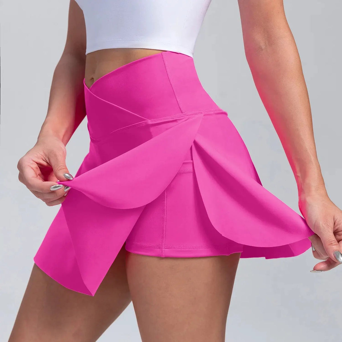 Women Pleated Tennis Skirt with Pockets Shorts Athletic Skirts Crossover High Waisted Athletic Golf Skorts Workout Sports Skirts by Vimost Shop