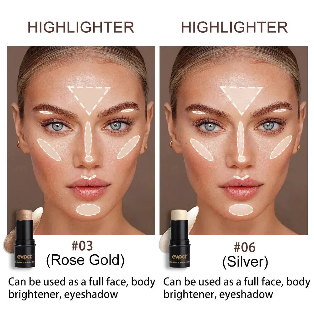 Highlighting&Bronzer Stick Face Brightening Blusher Rouge Concealer Pen Long Lasting Corrector Nose Shadow Contouring Cosmetics by Maiden-Art