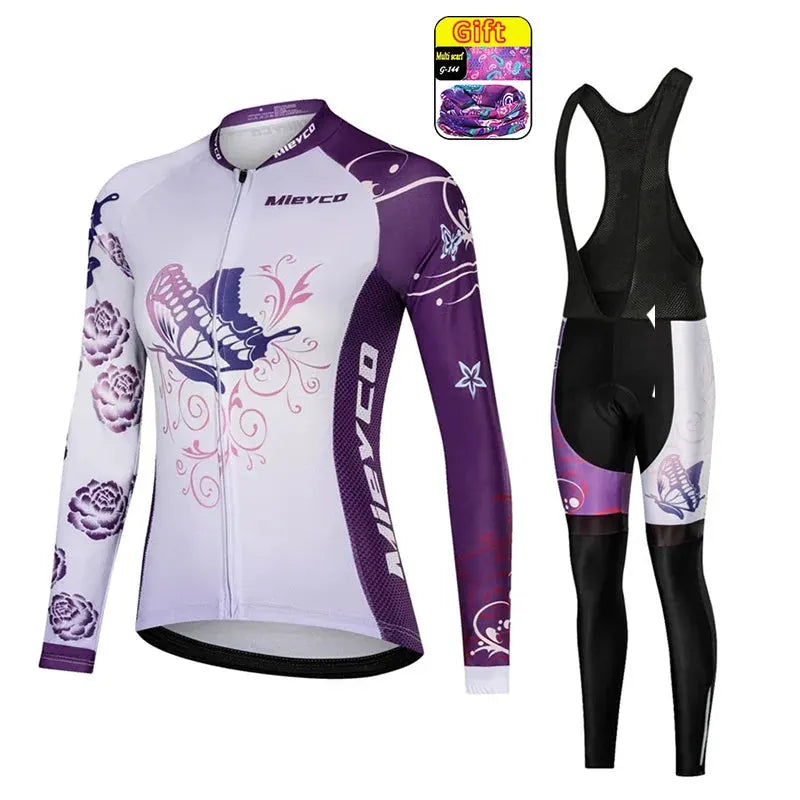 Women Long Sleeve Cycling Jersey Set MTB Bike Quick Dry Breathable Cycling Suit by Vimost Shop
