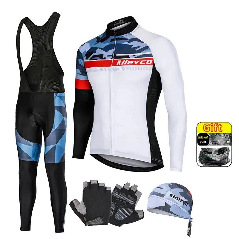 Men Autumn Long Sleeve Cycling Jersey Set MTB Mountain Bike Sportswear Slim Fit by Vimost Shop