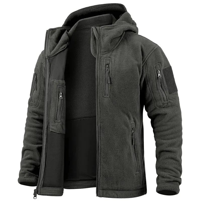 Men's Tactical Fleece Jacket Winter Warm Full Zip Military Hoodies Multi-Pockets Hiking Hunting Outdoor Coats by Vimost Shop