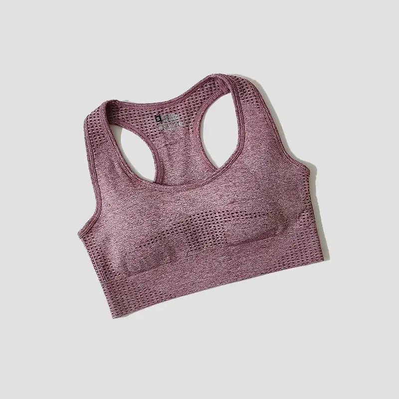Women’s High Impact Seamless Sports Bra – Padded Push Up Crop Top for Running, Gym & Yoga by Vimost Shop