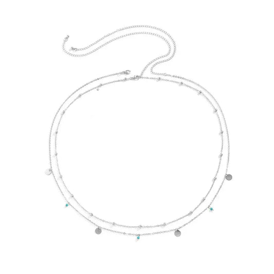 Sexy Double Thin Chain Women's Waist Chain Charming Butterfly Stainless Steel Belly Chain Summer Beach Bikini Body Jewelry by Maiden-Art