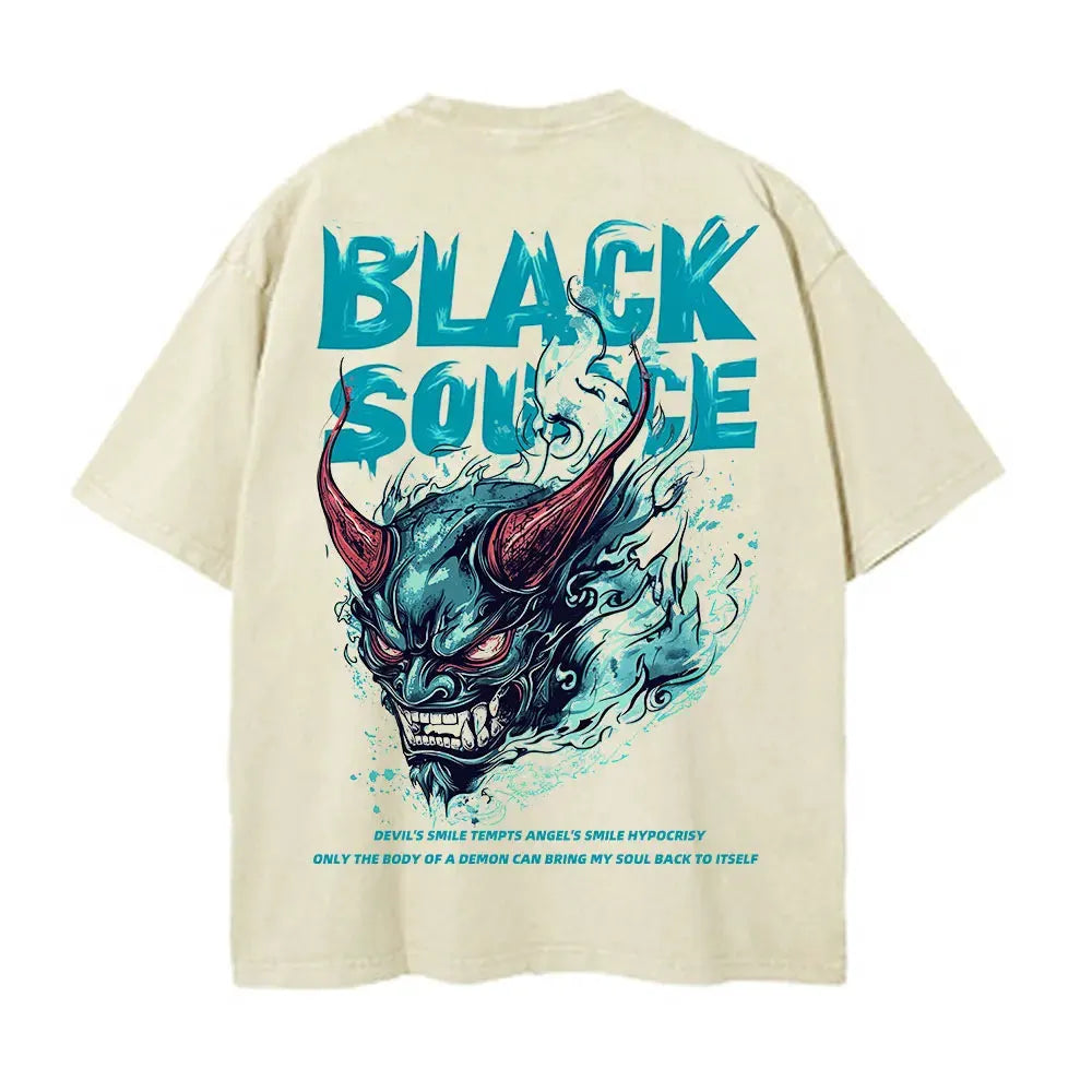 Devil Graphic Oversized T-Shirt Cotton Harajuku Gothic Streetwear by Vimost Shop