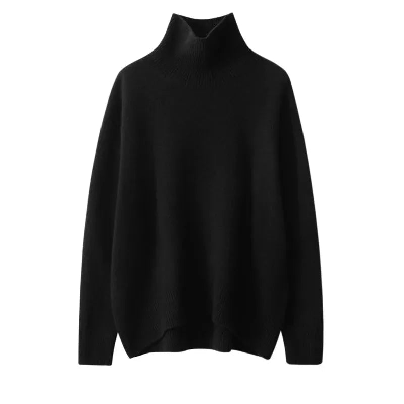 Autumn and Winter New Thick Cashmere Sweater Women High Neck Pullover Sweater Warm Loose Knitted Base Sweater Jacket Tops by Vimost Shop