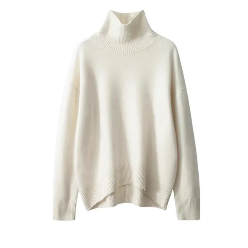 Autumn and Winter New Thick Cashmere Sweater Women High Neck Pullover Sweater Warm Loose Knitted Base Sweater Jacket Tops by Vimost Shop