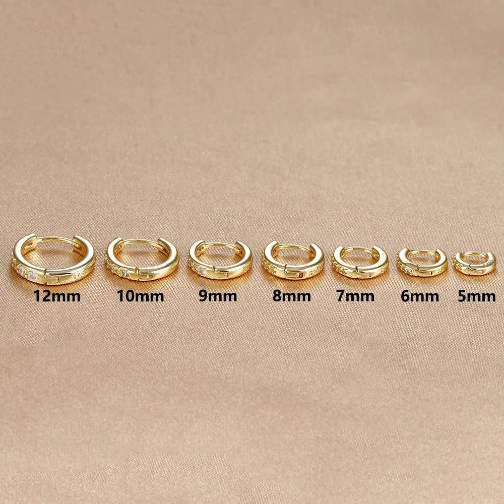 1Pair Stainless Steel Huggie Minimal Hoop Earrings Little Crystal Zirconia Thin Helix Tragus Cartilage Earrings Piercing Jewelry by MAIDEN-ART