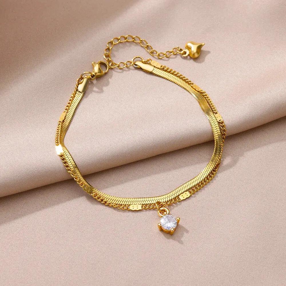 Anklets for Women Summer Beach Accessories Stainless Steel Imitation Pearl Chain Anklet Gold Color Leg Bracelets Bodychain Gifts by MAIDEN-ART