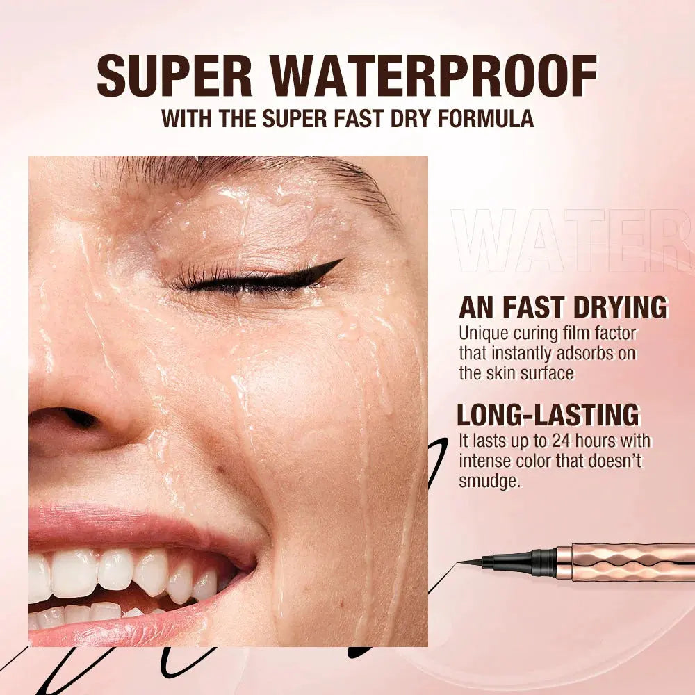O.TWO.O Eyeliner Pencil Liquid Eye Liner Waterproof Smudge Proof Quick Drying 12 Hour Wear Ultra Fine Black Eyeliner for Arrows by Maiden-Art