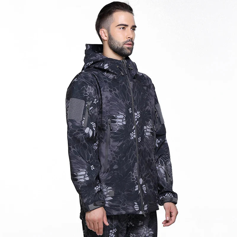 Men's Soft Shell Camouflage Tactical Jacket Men Waterproof Fleece Lined Coat Hooded Outdoor Hiking Hunting Clothes by Vimost Shop