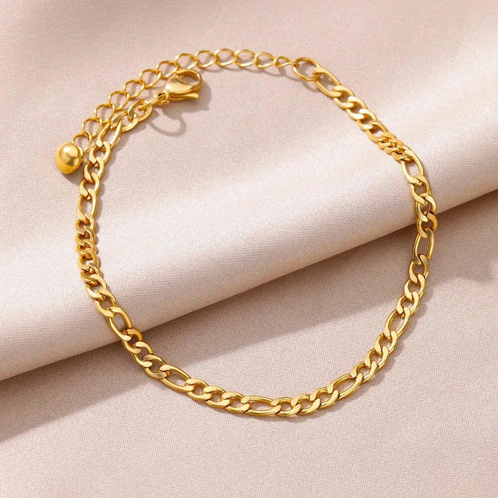 Anklets for Women Summer Beach Accessories Stainless Steel Imitation Pearl Chain Anklet Gold Color Leg Bracelets Bodychain Gifts by MAIDEN-ART