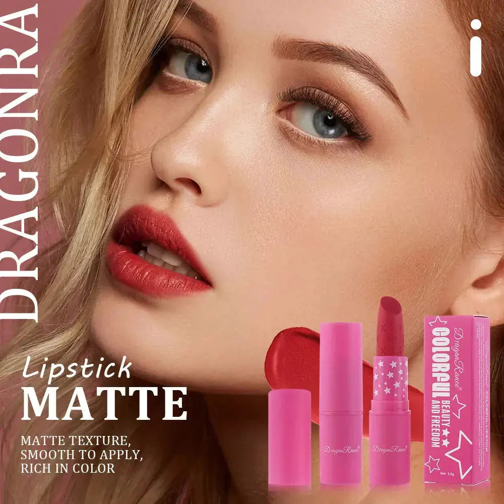9 Colors Waterproof Rose Red Velvet Matte Lipstick Moisturizing Long Lasting Stars Not Easy To Fade Nude Lip Tint Black Lipstick by Maiden-Art