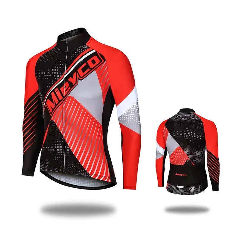Mens Cycling Jersey Long Sleeve High Elastic for Spring Autumn Bike Riding and Outdoor Sports by Vimost Shop