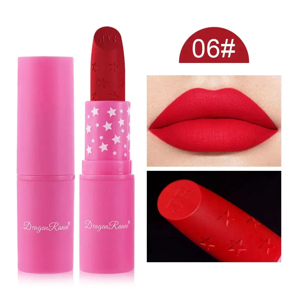 9 Colors Waterproof Rose Red Velvet Matte Lipstick Moisturizing Long Lasting Stars Not Easy To Fade Nude Lip Tint Black Lipstick by Maiden-Art