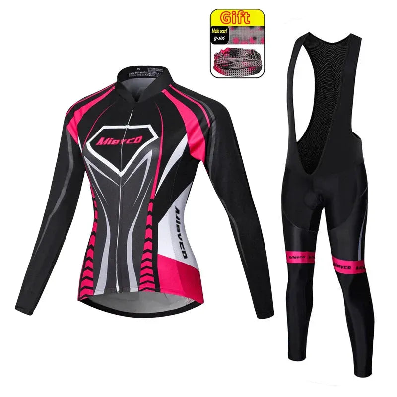Women Long Sleeve Cycling Jersey Set MTB Bike Quick Dry Breathable Cycling Suit by Vimost Shop