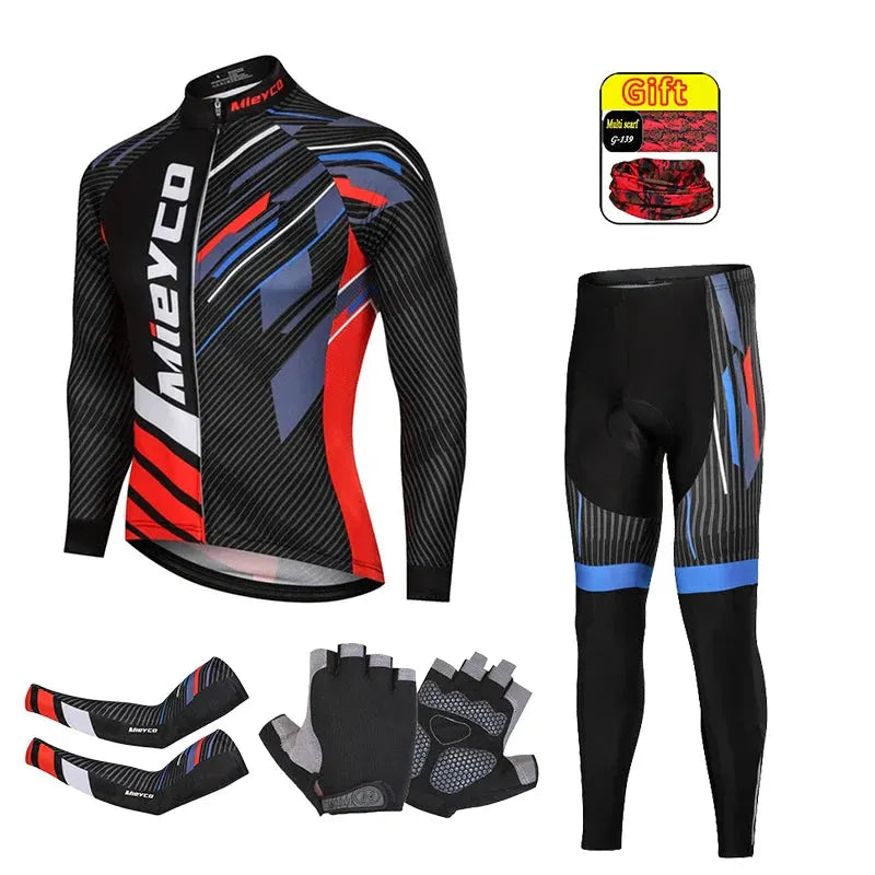 Men Autumn Long Sleeve Cycling Jersey Set MTB Mountain Bike Sportswear Slim Fit by Vimost Shop