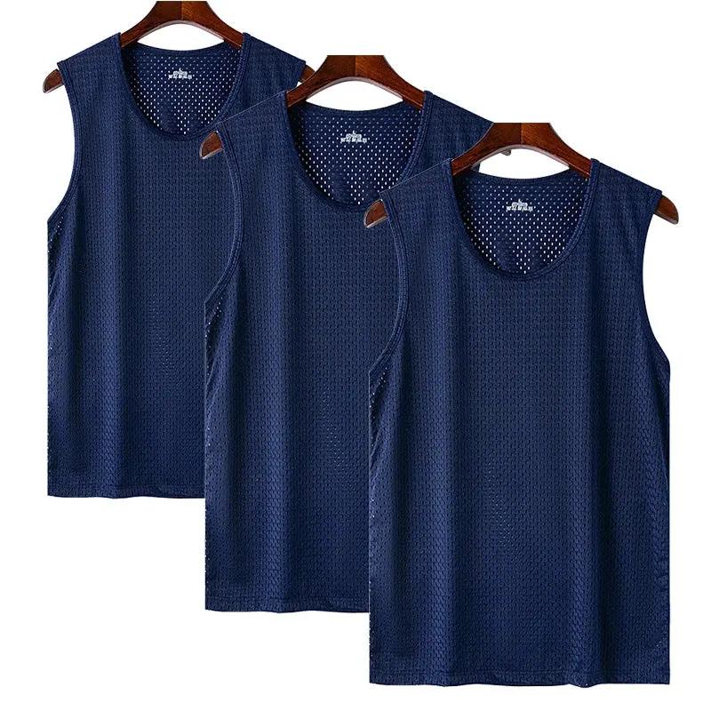 Men Ice Silk Mesh Sports Vest Breathable Quick Dry Sleeveless Riding Running Training Top by Vimost Shop
