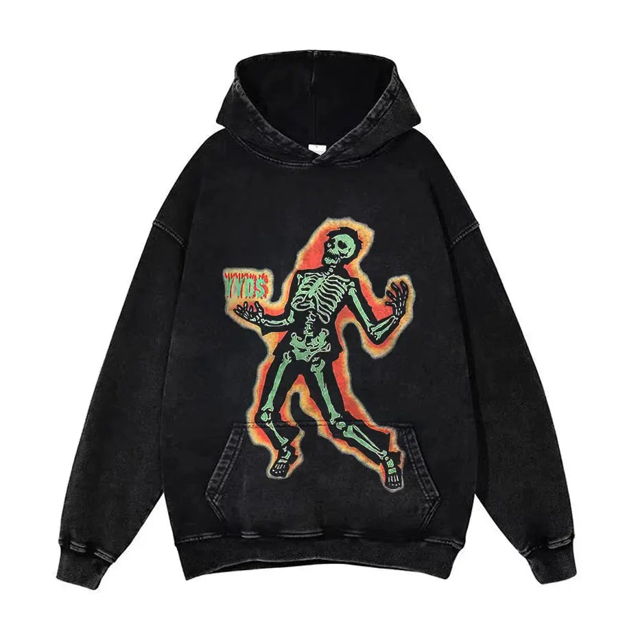 Anime Pain Graphic Hoodie Men's Retro Washed Harajuku Streetwear by Vimost Shop