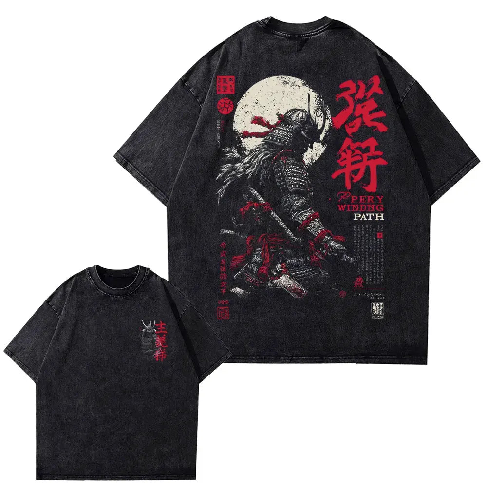 Men's Samurai Spirit T-Shirt, Japanese Style Back Print, Bushido Gift by Vimost Shop