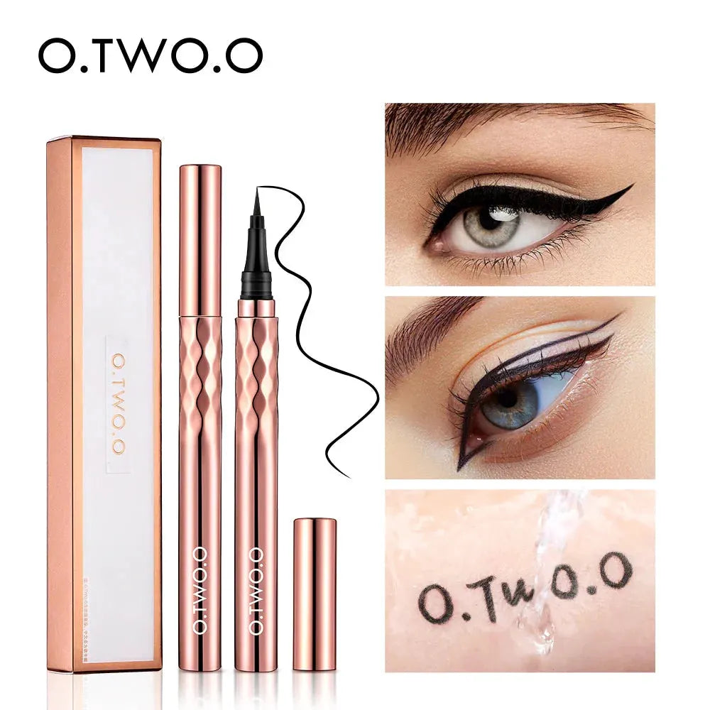 O.TWO.O Eyeliner Pencil Liquid Eye Liner Waterproof Smudge Proof Quick Drying 12 Hour Wear Ultra Fine Black Eyeliner for Arrows by Maiden-Art
