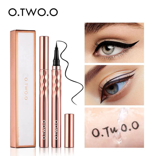 O.TWO.O Eyeliner Pencil Liquid Eye Liner Waterproof Smudge Proof Quick Drying 12 Hour Wear Ultra Fine Black Eyeliner for Arrows by Maiden-Art