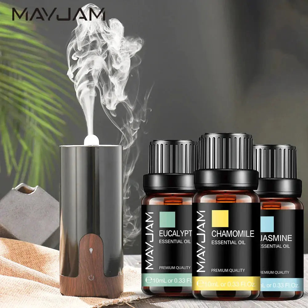 MAYJAM 10ML Lavender Lemongrass Jasmine Vanilla Eucalyptus Rose Lemon Essential Oil For Humidifier Diffuser Candle Making by Maiden-Art