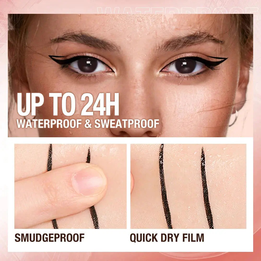 O.TWO.O Eyeliner Pencil Liquid Eye Liner Waterproof Smudge Proof Quick Drying 12 Hour Wear Ultra Fine Black Eyeliner for Arrows by Maiden-Art