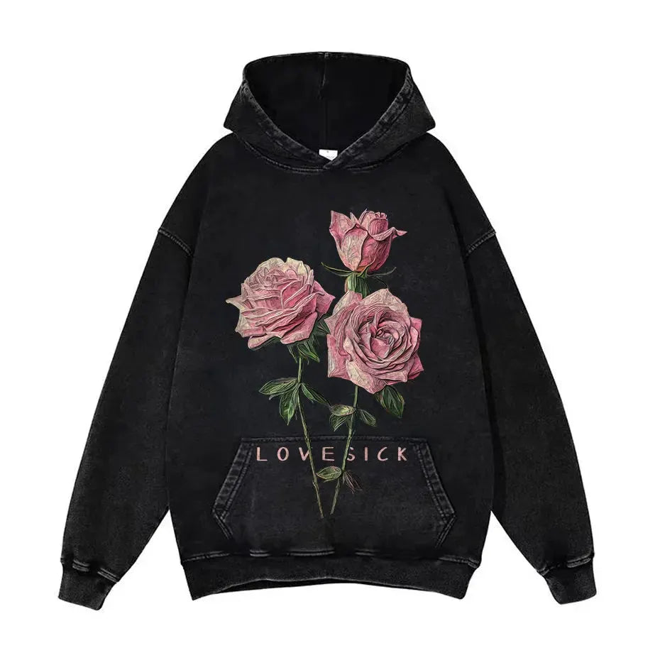Anime Pain Graphic Hoodie Men's Retro Washed Harajuku Streetwear by Vimost Shop