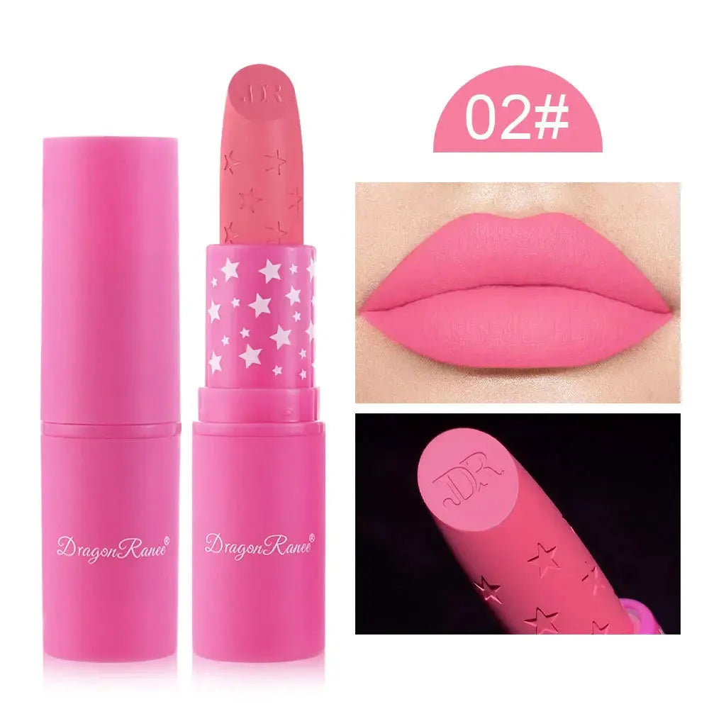 9 Colors Waterproof Rose Red Velvet Matte Lipstick Moisturizing Long Lasting Stars Not Easy To Fade Nude Lip Tint Black Lipstick by Maiden-Art
