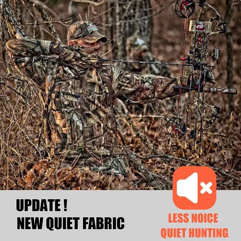 Men's Silent Camouflage Hunting Jacket Waterproof Fleece Tactical Jackets Soft Shell Outdoor Hiking Fishing Hooded Coat by Vimost Shop