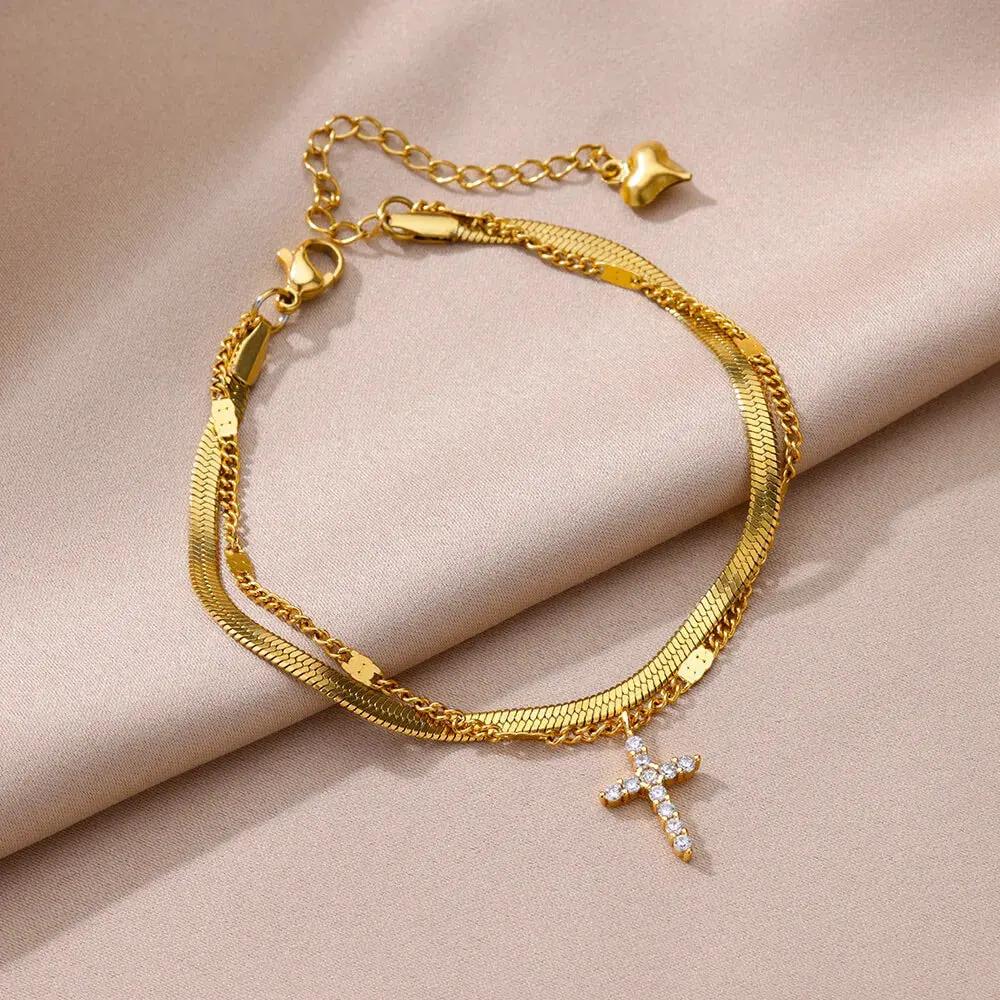 Anklets for Women Summer Beach Accessories Stainless Steel Imitation Pearl Chain Anklet Gold Color Leg Bracelets Bodychain Gifts by MAIDEN-ART
