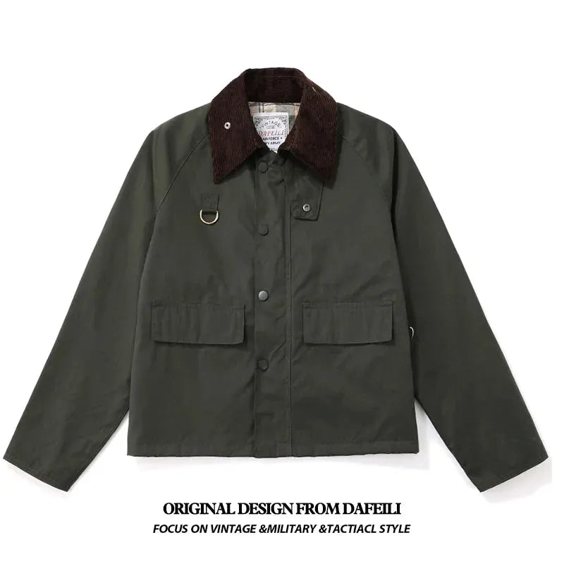 Outdoor hunting tactical plus size men's windbreaker baseball check work cropped corduroy waterproof fishing plaid jacket by Vimost Shop