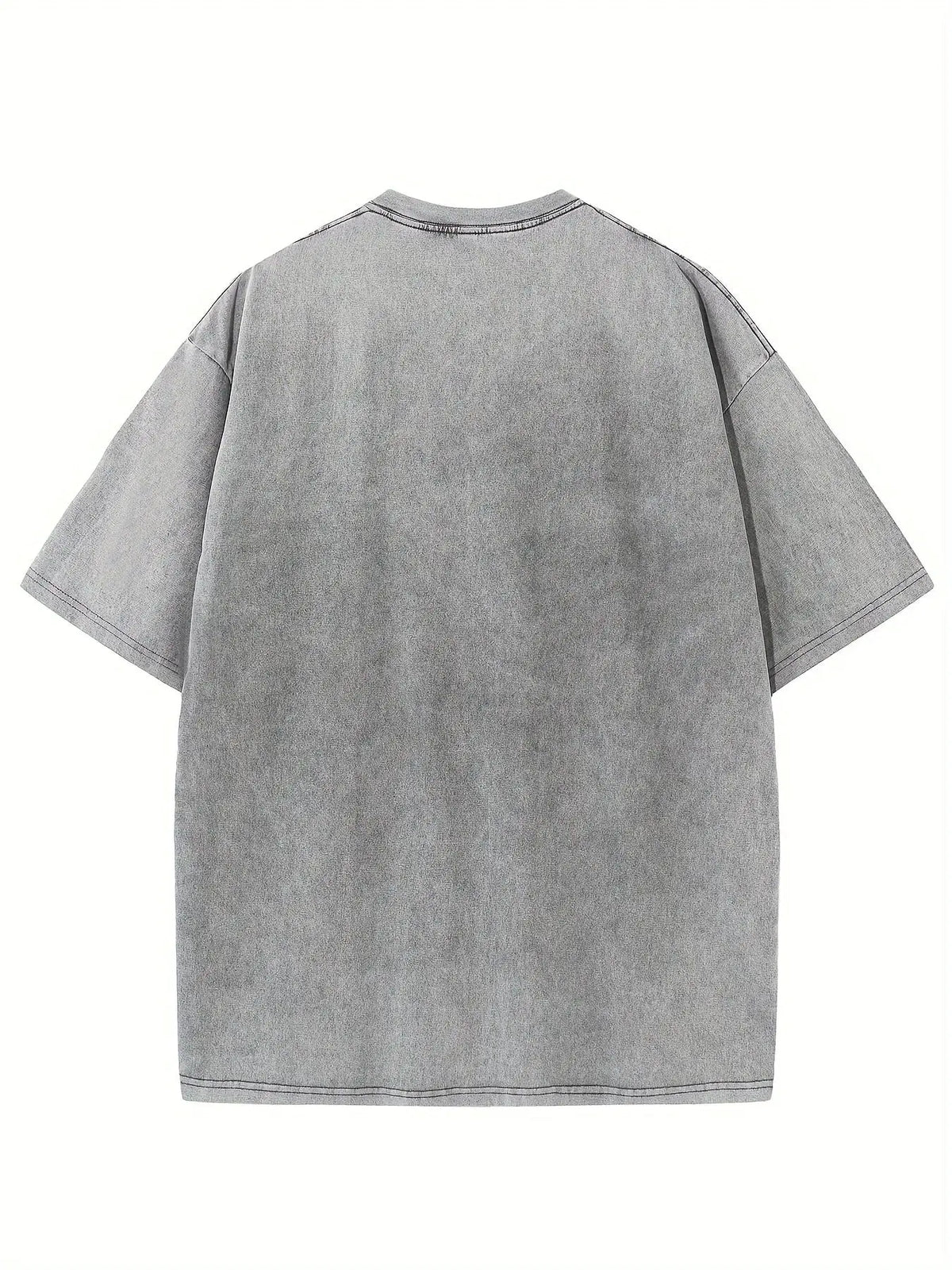 Retro Washed Pattern High-quality Cotton Men's T-shirt - Loose Fit Short Sleeved Round Neck Top by Vimost Shop