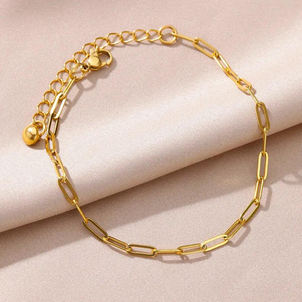 Anklets for Women Summer Beach Accessories Stainless Steel Imitation Pearl Chain Anklet Gold Color Leg Bracelets Bodychain Gifts by MAIDEN-ART