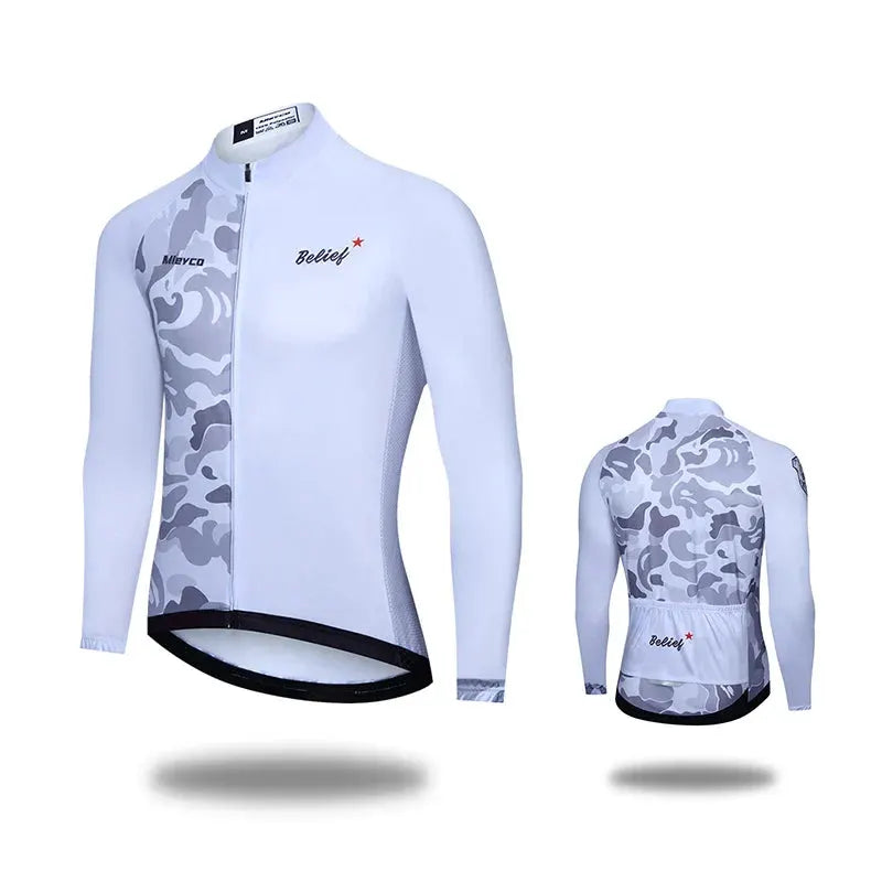 Mens Cycling Jersey Long Sleeve High Elastic for Spring Autumn Bike Riding and Outdoor Sports by Vimost Shop