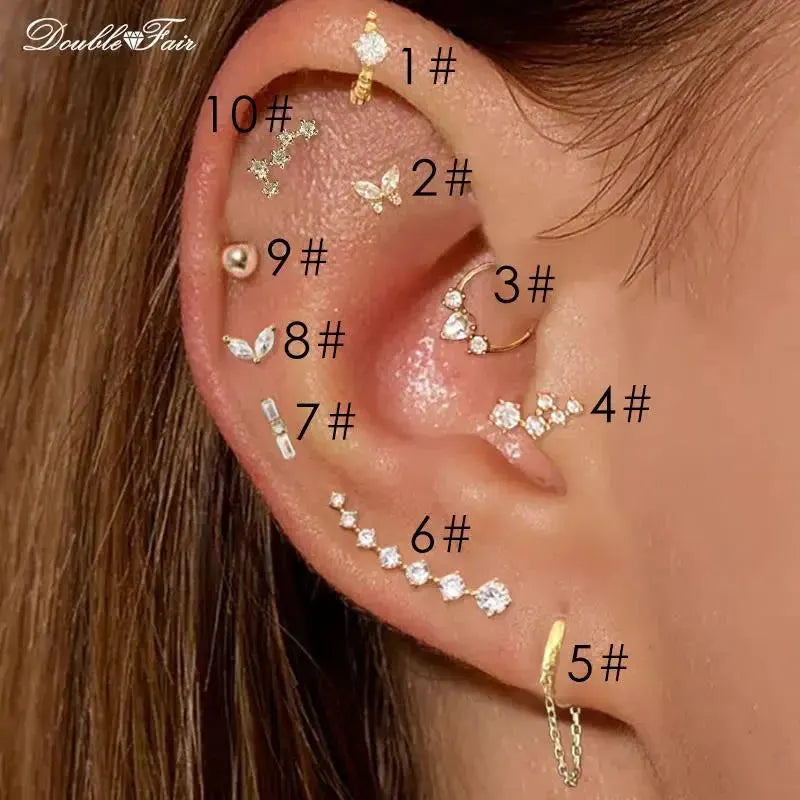 Dainty Y2k Ear Piercing Helix Daith Snug Earrings for Women 1PC Cartilage Tragus Clicker Septum Ring With Chain INS Jewelry Gift by Maiden-Art