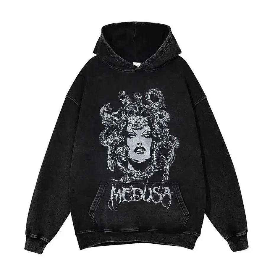 Anime Pain Graphic Hoodie Men's Retro Washed Harajuku Streetwear by Vimost Shop