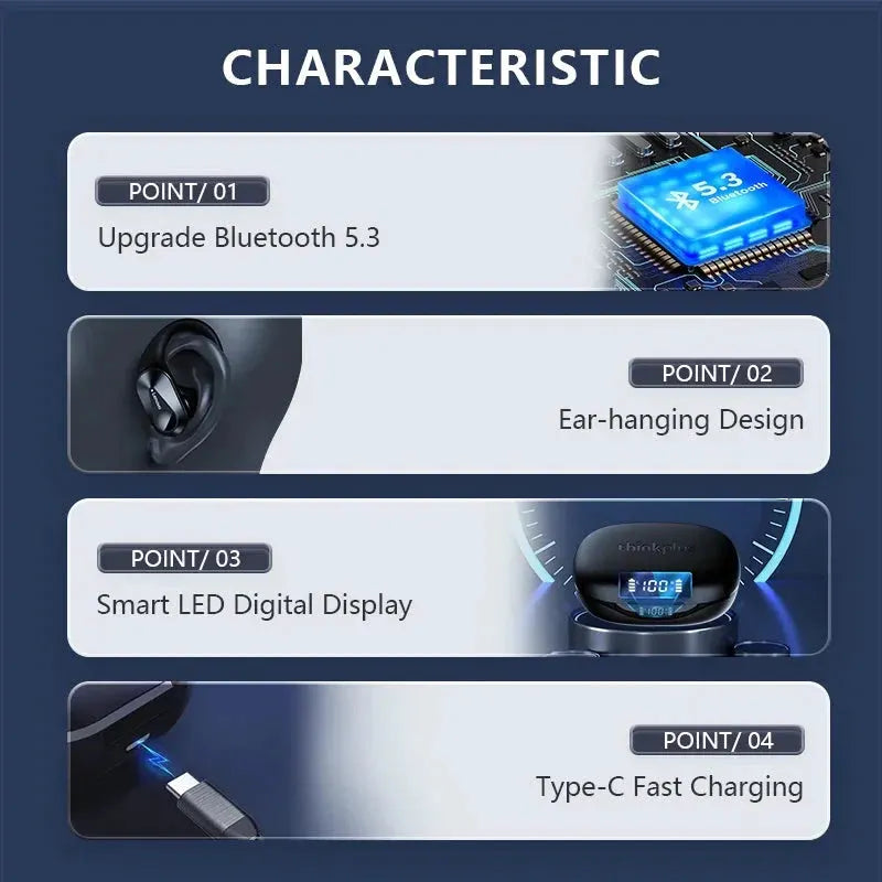 Original Lenovo LP75 TWS Bluetooth V5.3 Headphones Wireless LED Digital Display Earphones Noise Reduction Waterproof Headset New by MAIDEN-ART