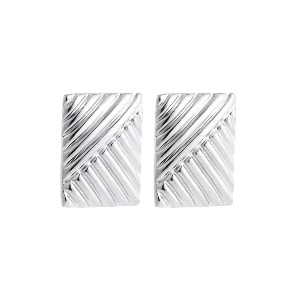 Trendy Stainless Steel Multilayer Circle Twist Knot Earrings for Women Texture Mixed Color Gold Plated Statement Earring Bijoux by Maiden-Art
