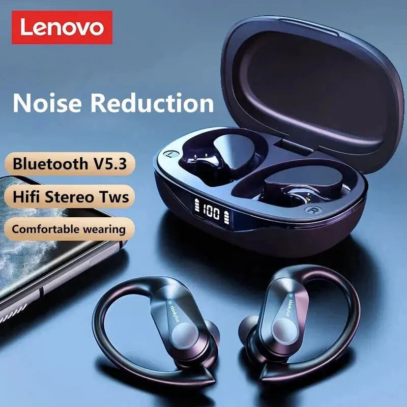 Original Lenovo LP75 TWS Bluetooth V5.3 Headphones Wireless LED Digital Display Earphones Noise Reduction Waterproof Headset New by MAIDEN-ART