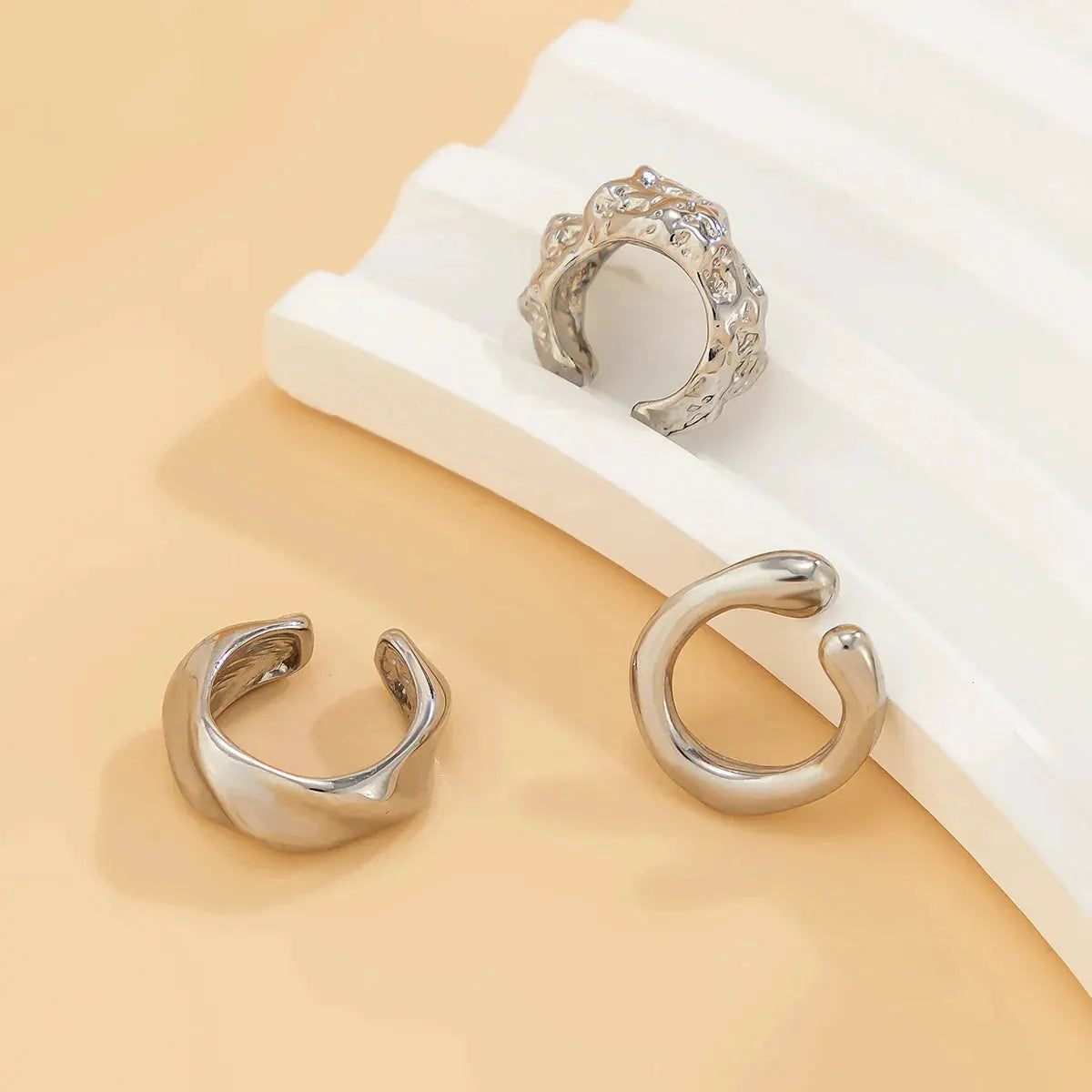 3Pcs/set Metal Chunky No Piercing Clip Earrings Geometric Ear Cuff Earrings for Women Ladies Party Girls Y2K Jewelry 2024 Trendy by MAIDEN-ART