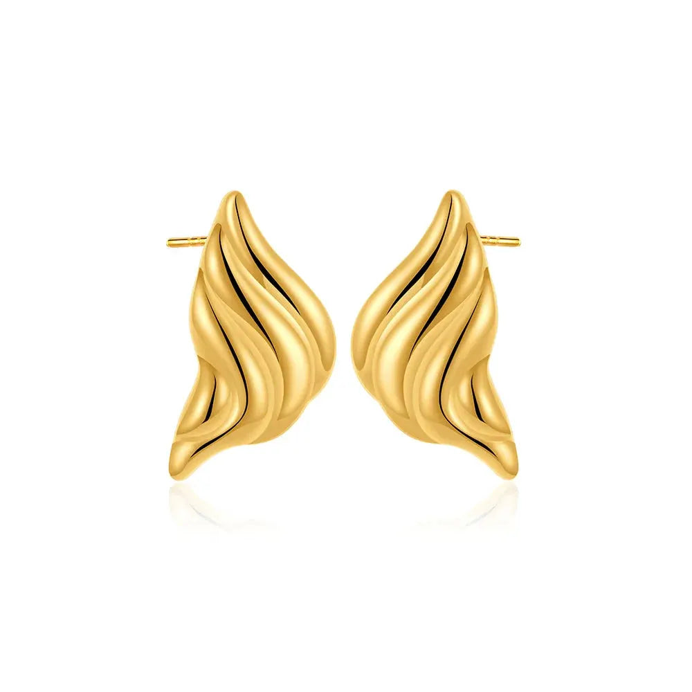 Trendy Stainless Steel Multilayer Circle Twist Knot Earrings for Women Texture Mixed Color Gold Plated Statement Earring Bijoux by Maiden-Art