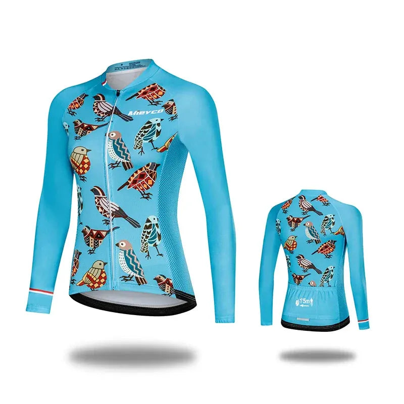 Women Cycling Jersey Long Sleeve Breathable Lightweight Spring Autumn Road Bike Top by Vimost Shop