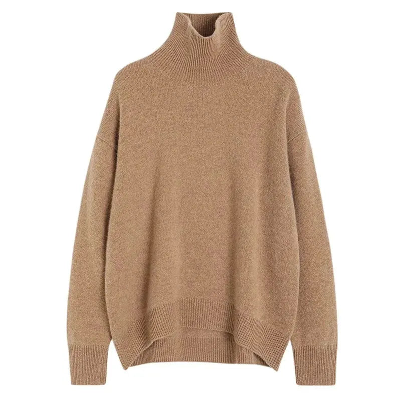Autumn and Winter New Thick Cashmere Sweater Women High Neck Pullover Sweater Warm Loose Knitted Base Sweater Jacket Tops by Vimost Shop