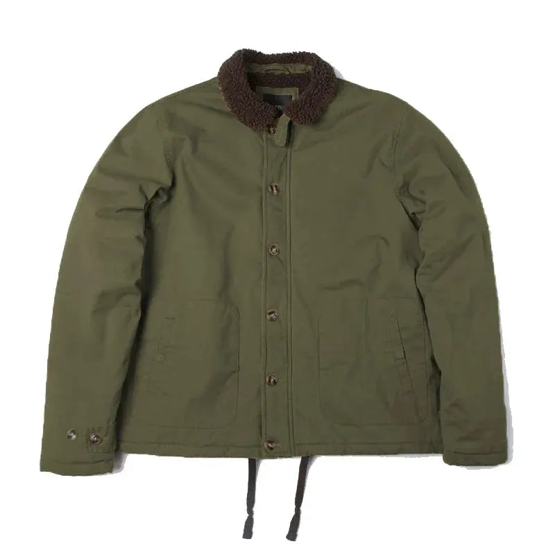 High quality vintage USN WW2 USMC thick sherpa fleece winter clothes khaki military work blank Winter N1 deck jacket for men by Vimost Shop