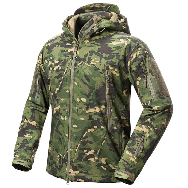 Men's Soft Shell Camouflage Tactical Jacket Men Waterproof Fleece Lined Coat Hooded Outdoor Hiking Hunting Clothes by Vimost Shop