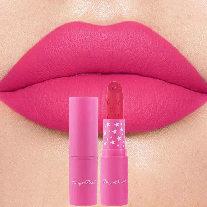 9 Colors Waterproof Rose Red Velvet Matte Lipstick Moisturizing Long Lasting Stars Not Easy To Fade Nude Lip Tint Black Lipstick by Maiden-Art