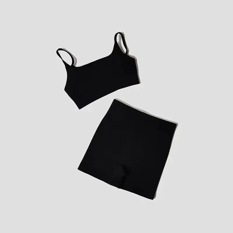Women’s Seamless Yoga Set with Padded Sports Bra & Workout Shorts by Vimost Shop