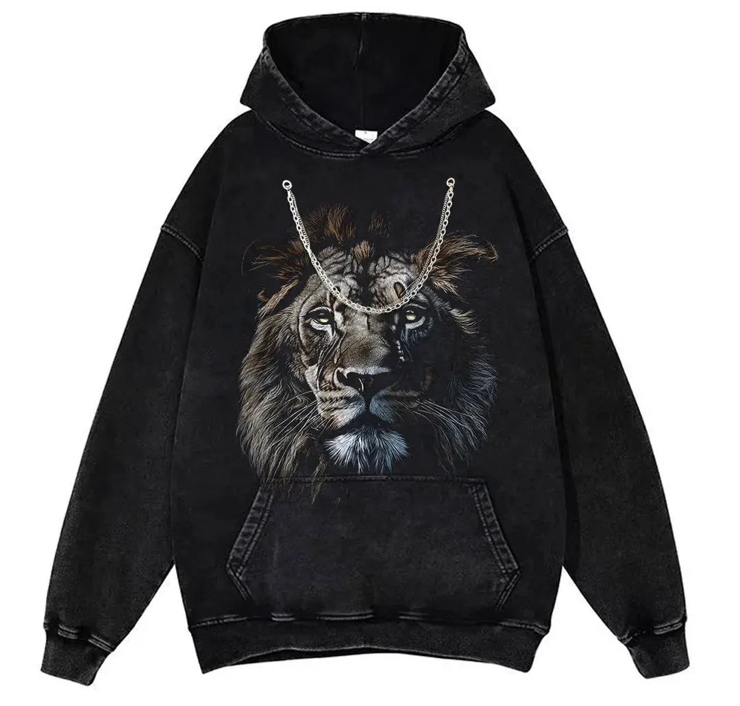 Hip Hop Men's T-Shirt With Lion head Print casual Tshirt Unisex Tops Tee by Vimost Shop